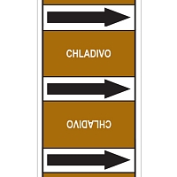 Značení potrubí, chladivo 220 ks,100 × 150 mm